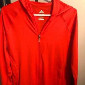 Orange adidas zip up